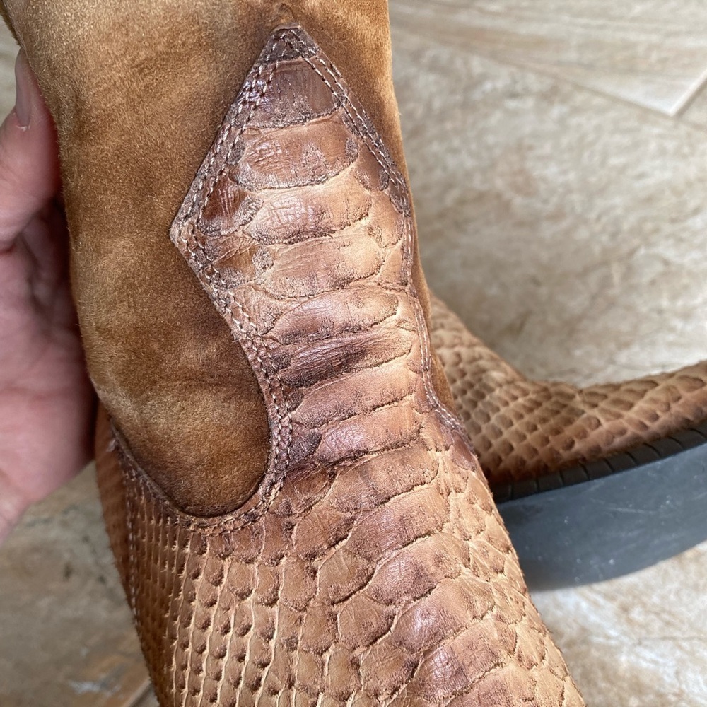 STEVEN Snakeskin and Suede Cowboy Boot - Picture 7 of 14